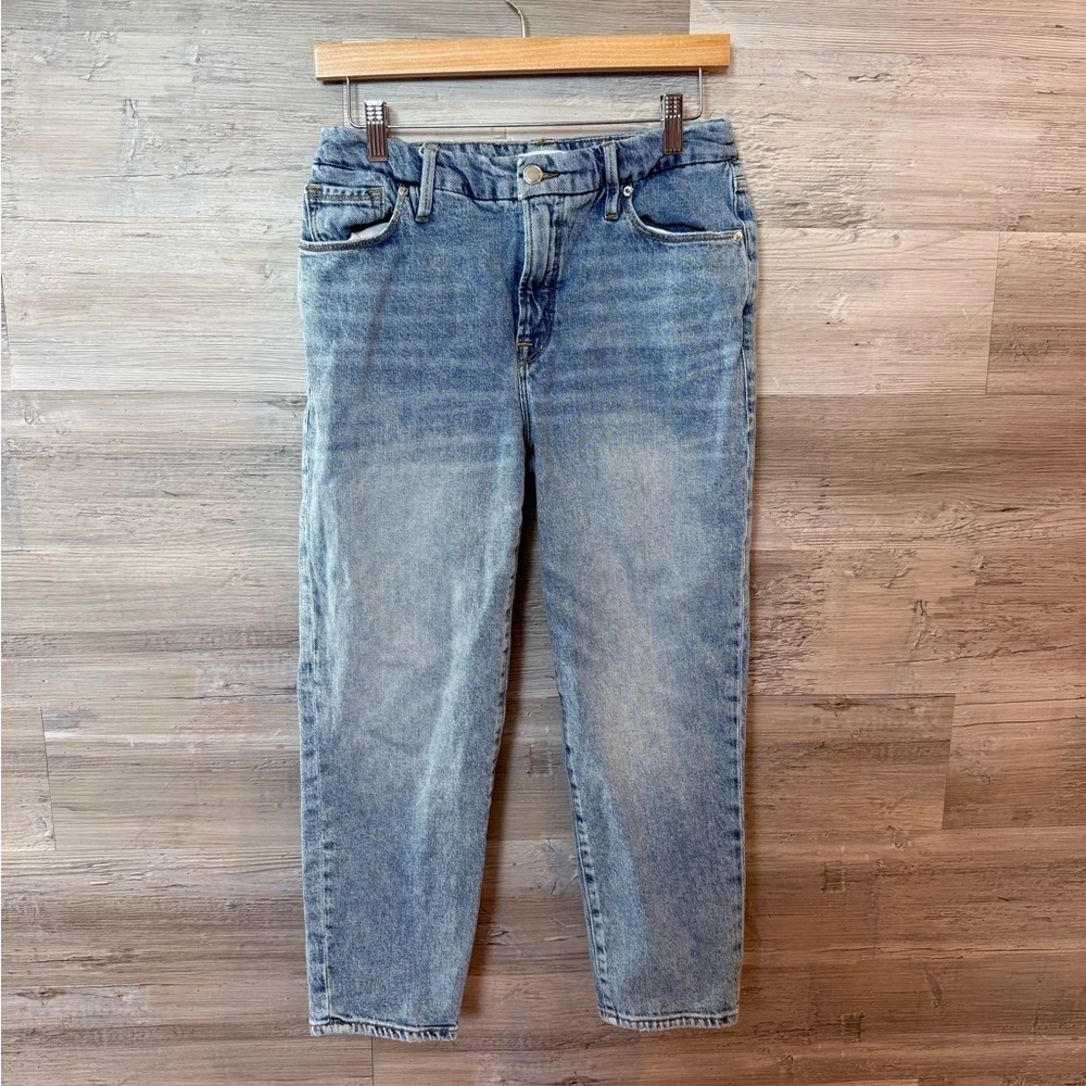 Good American High Rise Distressed Jeans Size 6/28 Light Wash